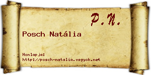 Posch Natália névjegykártya